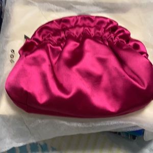 Satin Effect Gathered crossbody Bag